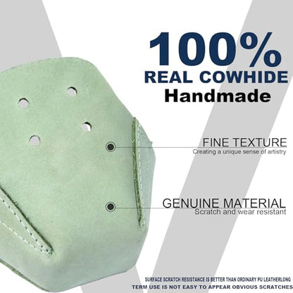 100% Real Cowhide | Toe Cap Guard Protectors | Roller Skate Derby Speed 1 Pair(Light Green) - color: Light Green