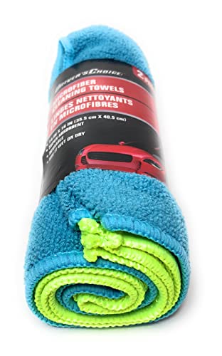 Driver's Choice Microfiber Cleaning Towels, 2 piece, 14in x 16in (35.5 cm x 40.5 cm)