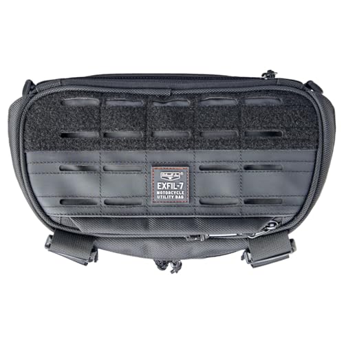 Biltwell Exfil-7 2.0 Motorcycle Bag - Universal Bag for Handlebars Risers Front Fork, Compatible with Touring and Cruiser Motorcycles