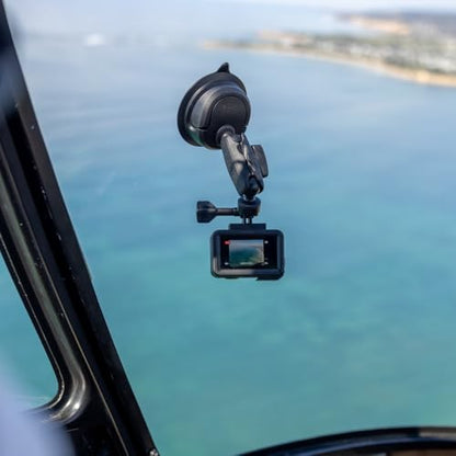 Quad Lock 360 Action Camera Kit with Suction Base and Dual Pivot Arm (Medium) Compatible with GoPro, Action Cameras and Compatible Lights - size: Medium (3")
