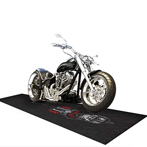 PIG Personalized Motorcycle Mat | Ultra Thin | Animal Biker | 3' x 10' Custom Text Motorcycle Parking Mat | PM70059POR-3X10T-BK