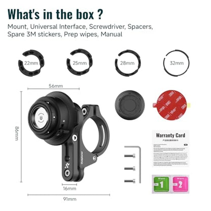 Quick Launch Magnetic Motorcycle Phone Mount with Universal Interface, Anti-Vibration Handlebar Bracket with Secure Lock for Bike Scooter Moto MTB, 360° Blind Installation (QM02&QU01) - style: QM0U2