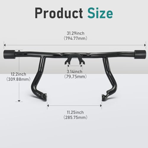 MoKitDora Flat-Out Engine Guard 1.25" Highway Crash Bar for Harley 2014-up Touring Street Electra Glide Special Road King FLHT FLHXS FLHX FLHRXS, Gloss Black