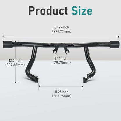MoKitDora Flat-Out Engine Guard 1.25" Highway Crash Bar for Harley 2014-up Touring Street Electra Glide Special Road King FLHT FLHXS FLHX FLHRXS, Gloss Black