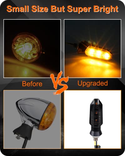 4PCS Universal Motorcycle Turn Signals Front Rear LED Turn Signal Light Sequential Amber Blinkers for Motorbike Scooter Quad Cruiser Off Road Touring - color: Sequential Amber