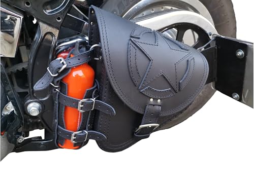 Fortuna Black Swing Arm Bag Biker Bag Hardtail Frame compatible with Harley Davidson Fatboy Left Breakout Fat Bob Side HD Special Edition Side Bag