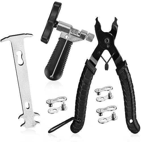 Bike Chain Repair Tool kit - Bicycle Chain Breaker Tool, Master Link Pliers, Chain Wear Checker for 7-11 and Single Speed Chains - style: Silver