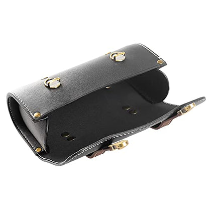 YIBO Motorcycle Fork Bag Quick Release Bag Side Bag Waterproof Universal Tool Bag American Bicycle Side Bag Leather Small Tool Bag (Black 2) - color: Black 2
