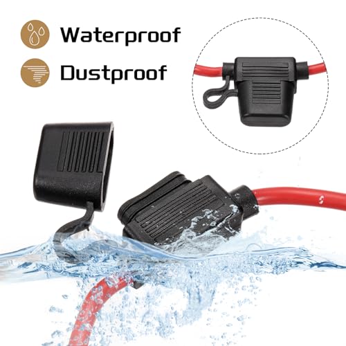 DMiotech 5 Pcs Inline Fuse Holder DC 32V 10 AWG Waterproof Blade Fuse Holder 20A for Automotive, Marine, Truck, Motorcycle Yellow