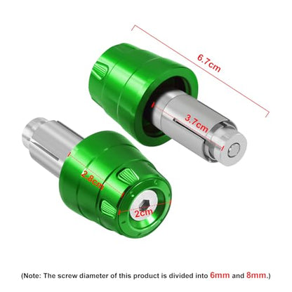 Universal Motorcycle Bar Ends Plug For VulcanS Ninja400 Ninja500/1000/400R/250/250R/250SX/1000SX ZX6R Z650 Z900 Z400 ZX14R ZX10R ZX600 ZX636 ZX4RR ZX4R etc Motorbikes Handlebar bar Ends Plugs - color: Green