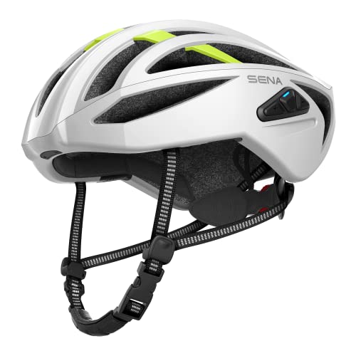 Sena R2 / R2 EVO / (Alexa Built-in) only R2X, Smart Bluetooth and Mesh Intercom Communications Road Cycling Helmet - color: Matte White, size: Large, style: R2 Bluetooth Intercom