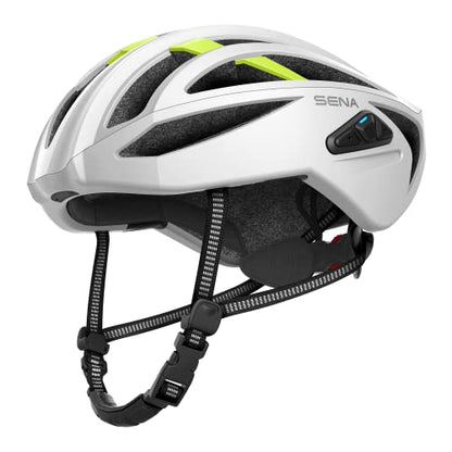 Sena R2 / R2 EVO / (Alexa Built-in) only R2X, Smart Bluetooth and Mesh Intercom Communications Road Cycling Helmet - color: Matte White, size: Large, style: R2 Bluetooth Intercom