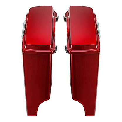 XMT-MOTO Stretched Hard Saddlebags Saddle bags Fit for Harley 1994-2013 Touring models road glide road king ultra street glide electra glide and 1984-2017 Softail models Red - color: Red, size: Stretched