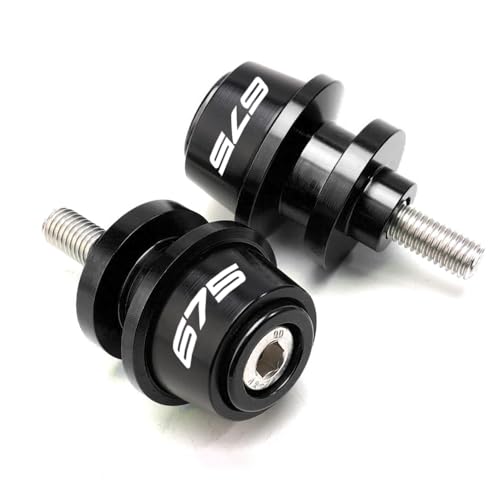 MOWOK Fit For 675SS 675SR 675NK 675 SR-R 675 SR/NK/SS/SR-R 10MM Motorcycle Accessories Rear Stand Screws M10 Swing Arm Swingarm Spools slider (Black) - color: Black