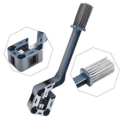 Bicycle Chain Cleaning Brush, Fully Enclosed Chain Scrubber Tool for Road Mountain Bike & Motorcycle Maintenance, ABS Cleaner with Soft Bristles for Deep Cleaning(灰色)