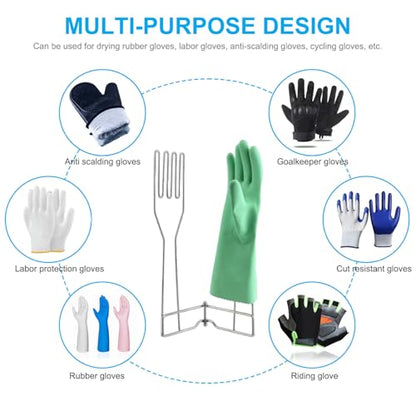 Glove Drying Rack, 14.7 Inch Stainless Steel Vertical Glove Holder, Collapsible & Space-Saving Drain Rack, Kitchen Supplies for Home, Dining Room