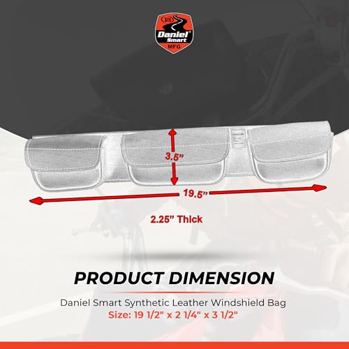 Daniel Smart Motorcycle Windshield Bag for Harley Touring 1996-2013, 3-Pocket Waterproof Batwing Fairing Windscreen Bag Compatible with Electra Glide, Street Glide FLHX FLH, Trike Models