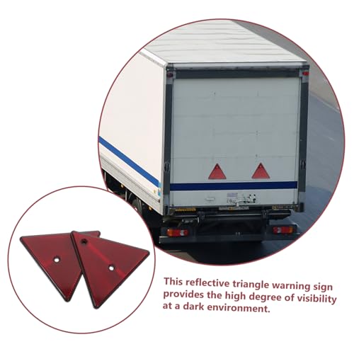 OUNONA 2pcs Reflective Triangle Warning Signs for Cars Roadside Safety Reflectors Enhanced Visibility Emergency Signs for Slow Moving Vehicles Sturdy and