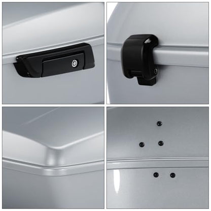 King Motorcycle Trunk Box Fit for Harley Touring 2014-2025 CVO Road King Road Glide Street Glide Electra Glide Ultra Limited Atlas Silver Metallic Pack - color: Atlas Silver Metallic(No Speaker Holes)
