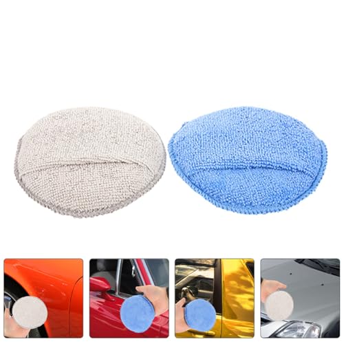 4pcs Car Wax Applicator Pads Microfiber Buffing and Polishing Sponge Set for Vehicle Cleaning and Detailing, Ultra-Soft Round Wax Pads Suitable for Cars, Motorcycles, and Bicycles