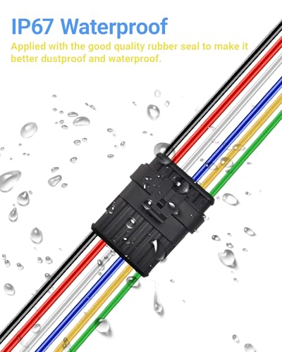 14 AWG 6 Pin Waterproof Connector, 6 Wire Automotive Waterproof Electrical Connectors, 14 Gauge Male and Female Way Connectors Harness 12V Quick Connect for Car Truck Boat Motorcycle -3 Pack - size: 6 Pin