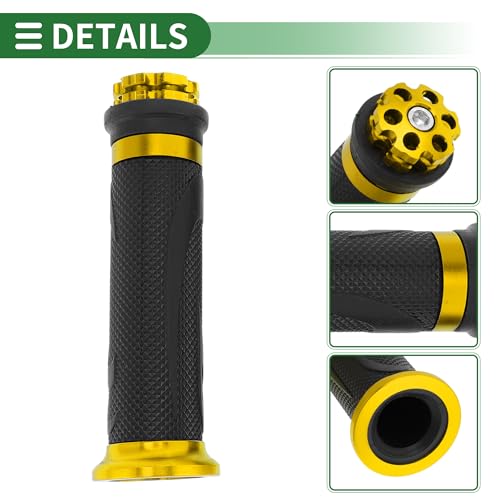 7/8" 22mm 15/16" 24mm Motorcycle Hand Grips Cover Kit Non Slip Handlebar Grips for Motorcycle Scooter Bicycle ATV Gold Tone - color: Gold Tone
