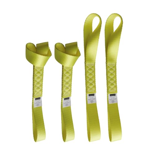 Soft Loop Tie Down Straps (4PK) Heavy Duty Motorcycle Tie Down Straps Loop Straps 1.5” x 18” x 10,000 LBS for ATV, UTV Trailer - color: Yellow