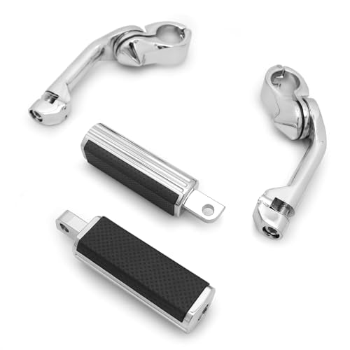 Defiance Chrome floorboards for Harley Davidson with heel-toe shifter Lever highway footrests for touring bagger street road glide road king softail Fatboy FLST models (CHROMED) - color: CHROMED