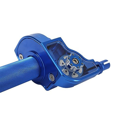 Motorcycle Twist Throttle 7/8" 22mm with Handle Grip Throttle Cable CNC Assembly Universal for TTR 110 230 YZ 85 125 250 PW 50 80 Dirt Pit Mini Bike Blue - color: blue