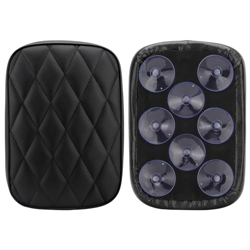 Motorcycle Rectangular Passenger Pad Seat Rear Leather Pillion Cushion 8 Suction Cup Compatible with Harley Dyna Sportster XL 883 1200 Chopper Custom - style: 8 Suction Cup-Black Rhombus