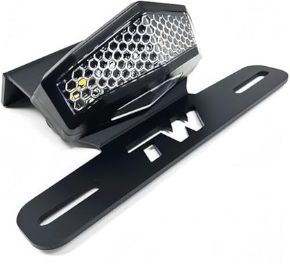 TW200 Fender Eliminator Tail Tidy Kit Compatible with 1989-2024 TW 200 License Plate Bracket Holder with Rear Tail Brake Light (Clear) - color: Clear