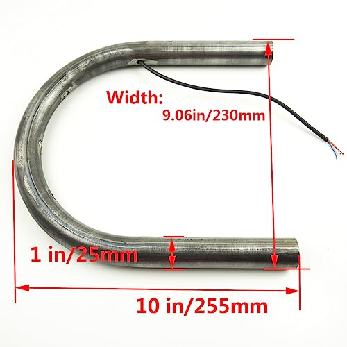 1 inch Tube Hoop with 230mm/9.06 inch Width Retro Motorcycle Cafe Racer Seat Frame Hoop Flat Loop with LED Strip Brake Light Turn Singal Tail Light - size: 1 inch Tube/Flat Loop/Width 9.06 in