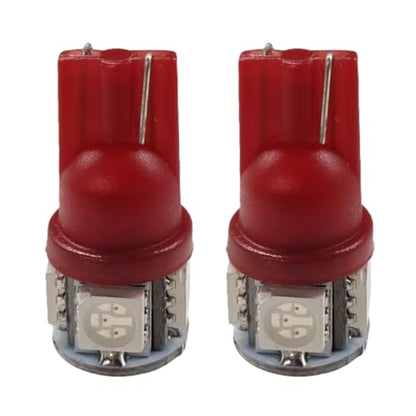 Craedli 2PCS 194 LED Light Bulbs, 12V T10 2825 168 Car License Plate Lights with 5SMD 5050 Chips, 6000K Red Bright Wedge Base Lamp Replacement for Car Interior Dome Map(Red) - color: Red