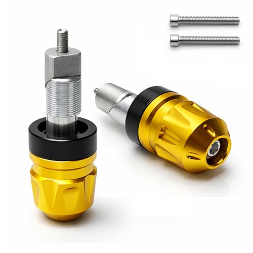 Motorcycle Handle Bar Ends Plug for 17-19 mm Handlebars, Aluminum Heavy Bar End Slider Anti Vibration Handlebar Grip End Weight Caps(Gold) - color: Gold