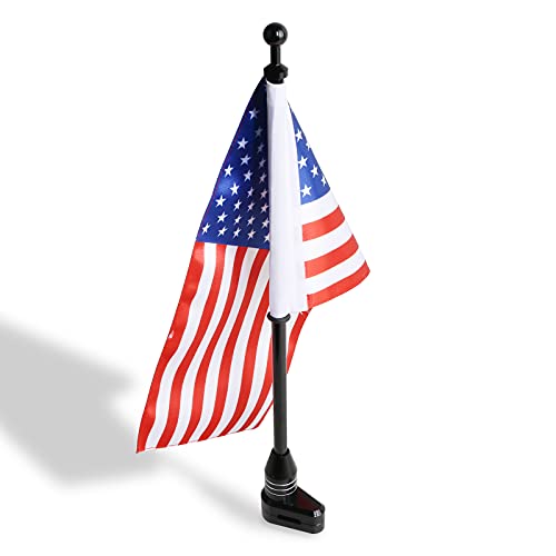 Motorcycle USA Flag Flagpole Mount Rear Rack Luggage Rack Fits for Honda Goldwing GL1500 GL1200 GL1800 2001-2025, Black - color: Black Flagole+US Flag 1 Set