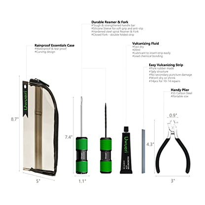 Permanent Tire Repair kit to Fix Flat Auto Cars, Motorcycle, Offroad, Tractor, Trailer, SUV, Pickup, ATV/UTV and Scooters, Easy, Quick, Permanently