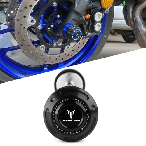 Motorcycle Front Wheel Axle Fork Slider Crash Protector Compatible With YAMAHA MT10 / SP 2025 2024 2023 2022 2021 2020 2019 2018 | MT-10 MT 10 Accessories (Black) - color: black, size: Front