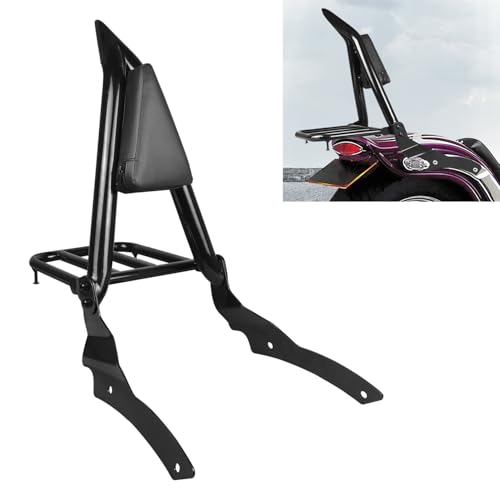 Motorcycle Detachable Sissy Bar Backrest with Luggage Rack Compatible with for 1996-2017 Yamaha VStar 650 400 Dragstar 650 400 Custom Passenger Backrest and Back Rest Pad - size: 1996-2017 Custom