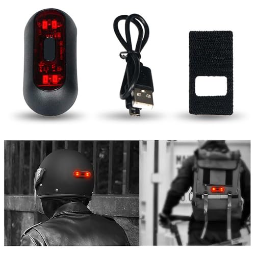 Motorcycle Helmet Night Light,Universal LED Helmet Taillight USB Rechargeable