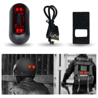 Motorcycle Helmet Night Light,Universal LED Helmet Taillight USB Rechargeable