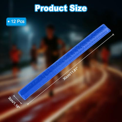 PATIKIL Reflective Slap Bands, Reflector Band Snap Bracelet Armbands High Visibility Safety Reflectors Wrist Strap Strips for Night Jogging Cycling Hiking - color: Dark Blue