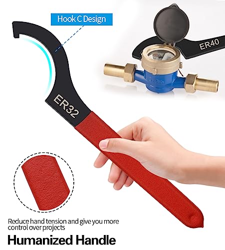 Mdvora 6pcs Coilover Spanner Wrench Set, C-Shape Shock Spanner Hook Wrench Tools, for Suspension System and Shock Adjustment - color: 6pcs