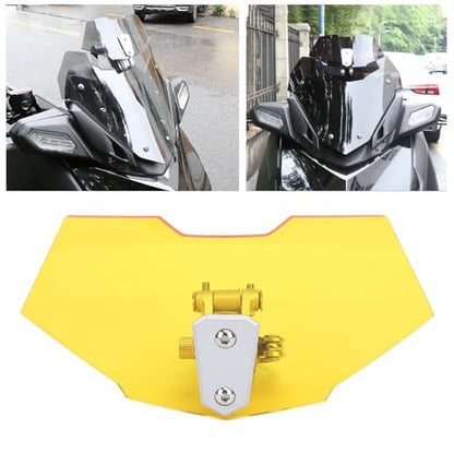 Motorcycle Windscreeb Extension, Wind Deflector Windscreen Extension for Motorbike, Windscreeb Acrylic Heightened Adjustable Clip On (Yellow) - size: Yellow
