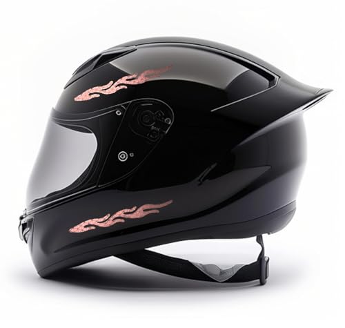 customTAYLOR33 High-Intensity Grade Premium Reflective Tribal Flame Helmet Decals, Motorcycle Safety Sticker Decals (Special Edition Light Pink) - color: Special Edition Light Pink