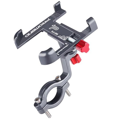 Ralos Bike Phone Mount, Aluminum Motorcycle Cellphone Holder, Mountain Bicycle Handlebar Cell Phone Clamp, Scooter Phone Clip for iPhone 16 Pro Max, 15 14 13 12 Mini, Samsung - color: Titanium