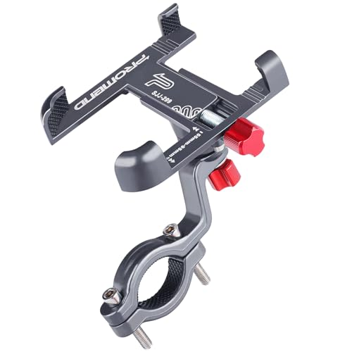 Ralos Bike Phone Mount, Aluminum Motorcycle Cellphone Holder, Mountain Bicycle Handlebar Cell Phone Clamp, Scooter Phone Clip for iPhone 16 Pro Max, 15 14 13 12 Mini, Samsung - color: Titanium