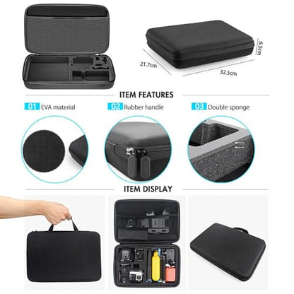 Reflex Camera 59-in-1 Action Camera Accessories Kit Compatible with GoPro Hero 13, 9-12, DJI Osmo Action 2, 3, 4, Pro 5, Insta360 Ace Pro/Ace Pro 2 Akaso and Other Sports Cameras & Durable Case - size: 59-in-1-Kit