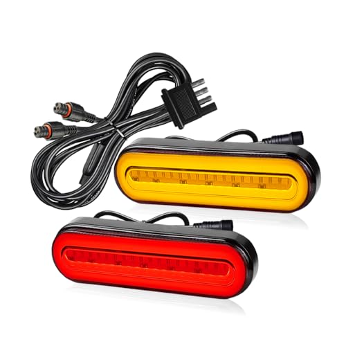 58LED Dual Color Side marker light Assembly, 4Pin Connector 3-in-1 Position/Brake/Sequential Turn Signal, IP67 Universal for Heavy Duty Truck Trailer RV Pickup 1 Pair - color: Smoked Lens, size: 4.92 inch 2Pcs with PnP