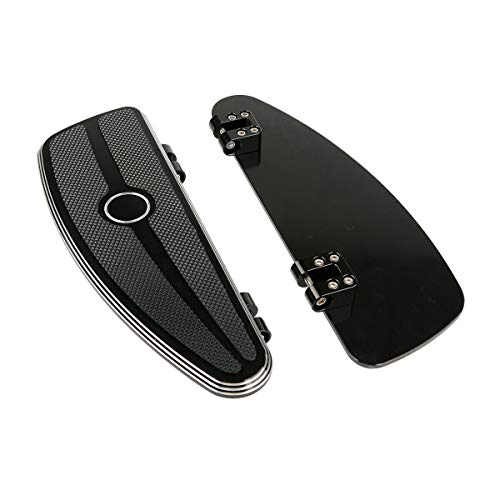 TCMT Pair Half-Shield Burst Rider Footboard Fit For Harley Touring 1986-2025 Road King Electra Street Road Glide Trike Models 2008-2025 Softail FL 1986-2017 Switchback FLD 2012-2016 - color: Rider Footboard, size: Style C