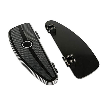 TCMT Pair Half-Shield Burst Rider Footboard Fit For Harley Touring 1986-2025 Road King Electra Street Road Glide Trike Models 2008-2025 Softail FL 1986-2017 Switchback FLD 2012-2016 - color: Rider Footboard, size: Style C
